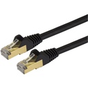 StarTech 8ft CAT6a Ethernet Cable - 10 Gigabit Category 6a Shielded Snagless 100W PoE Patch Cord - 10GbE Black UL Certified Wiring/TIA