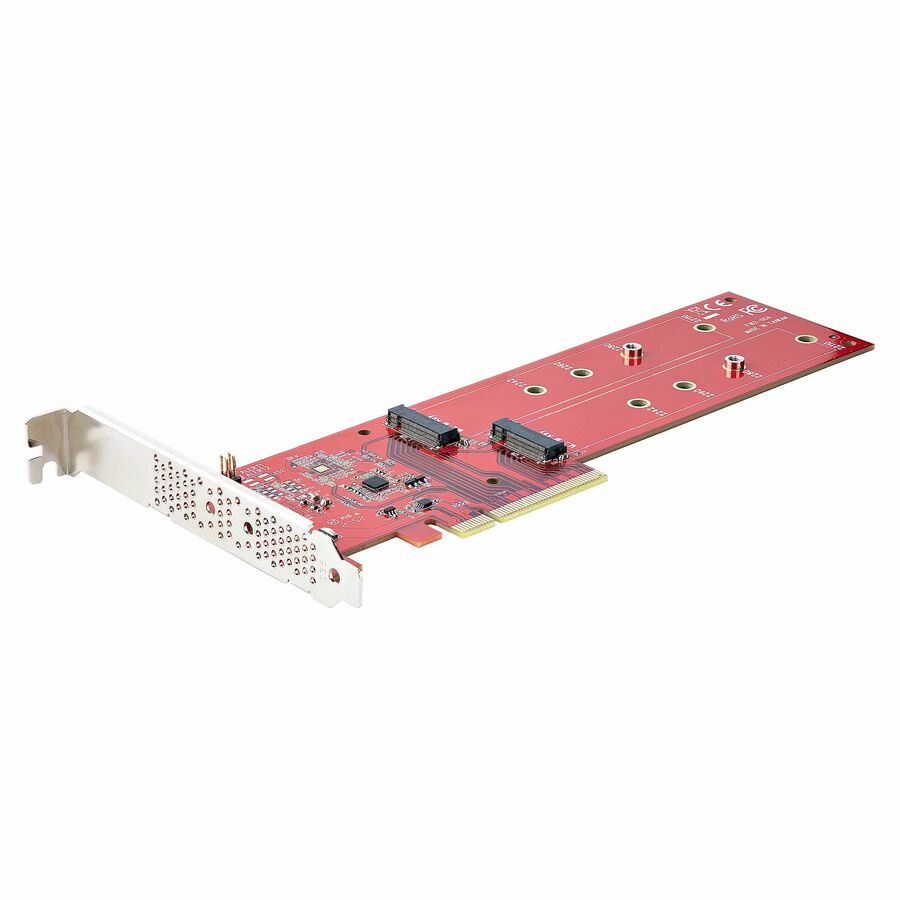 StarTech Dual M.2 PCIe SSD Adapter Card, PCIe x8 / x16 to Dual NVMe/AHCI M2 SSDs, PCI Express 4.0, PC/Linux, Bifurcation Required, TAA
