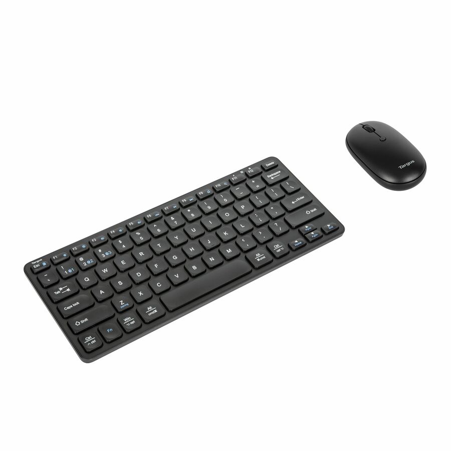 Targus Keyboard & Mouse - Wireless Bluetooth 5.1 Keyboard - Black - Wireless Bluetooth Mouse - Black - Symmetrical - AAA - Compatible with PC, Mac - 1