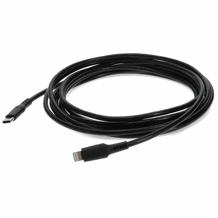 AddOn 2m (6.6ft) USB C 3.1 Male to Lightning Male Sync and Charge Black Cable