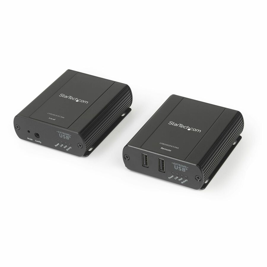 StarTech 2 Port USB 2.0 Extender Hub over Cat5e or Cat6 RJ45 Cable - 330ft/100m Metal USB 2.0 Extender Kit - ESD, Powered, 480mbps
