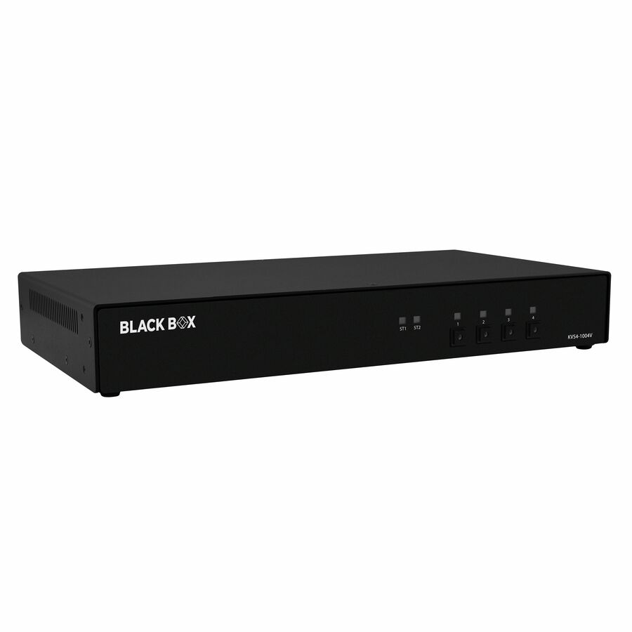 Black Box KVM Switch, NIAP 4.0 Certified - 4-Port, Single-Monitor, DisplayPort with MST, HDMI Out, CAC
