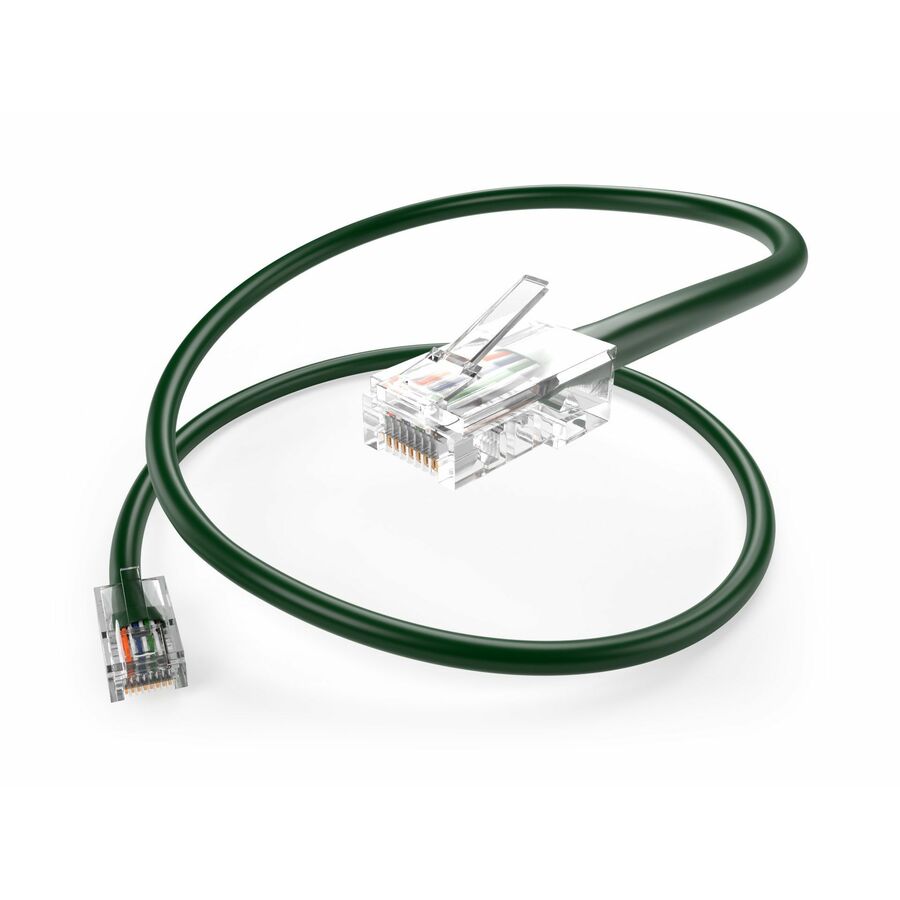 Unirise Cat.6 Patch Cable - 6" Category 6 Network Cable for Network Device - First End: 1 x RJ-45 Network - Male - Second End: 1 x RJ-45 Network - Male - Patch Cable - Green