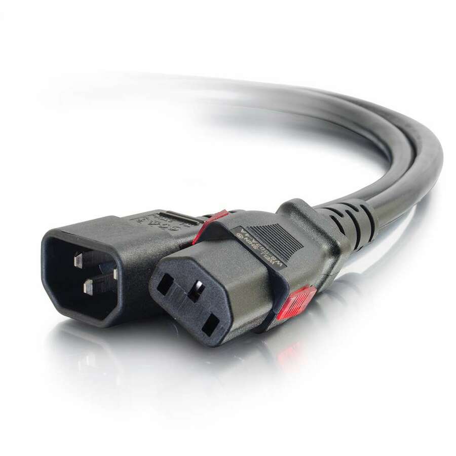 C2G 10ft Locking C14 to C13 10A 250V Power Cord Black - 250 V AC / 10 A - Black - 10 ft Cord Length - IEC 60320 C13 / IEC 60320 C14