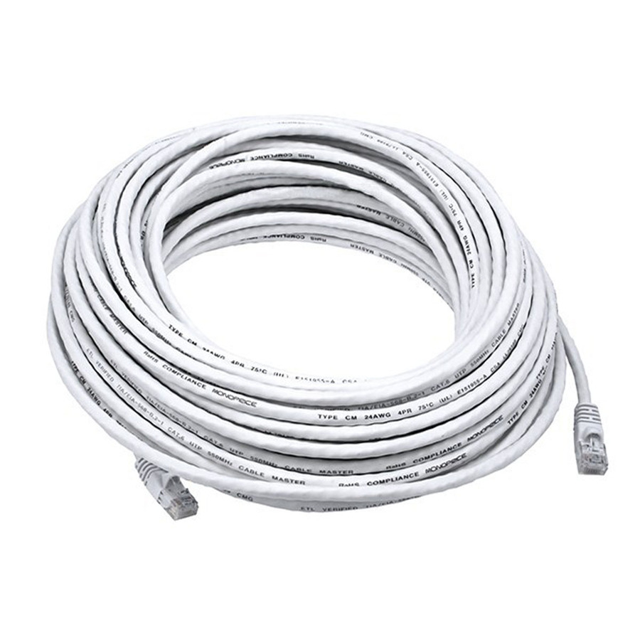 Monoprice Cat6 24AWG UTP Ethernet Network Patch Cable, 75ft White