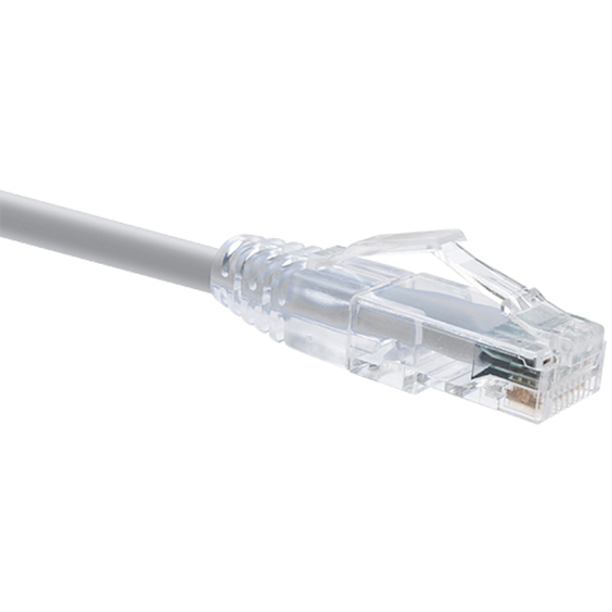Unirise High End Data Center Rated Cat6 Clearfit Patch Cable - 3 ft Category 6 Network Cable for Network Device - First End: 1 x RJ-45 Network - Male - Second End: 1 x RJ-45 Network - Male - Patch Cable - Gold Plated Connector - Gray