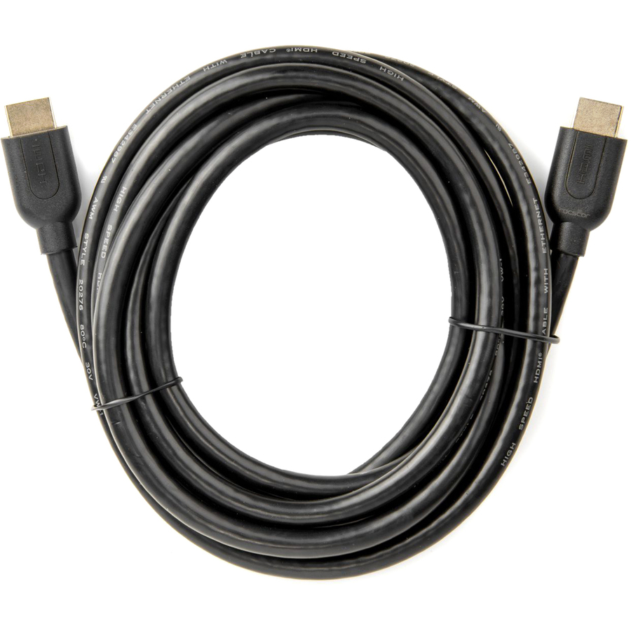 Rocstor Premium 10 ft 4K High Speed HDMI to HDMI M/M Cable - Ultra HD HDMI 2.0 Supports 4k x 2k at 60Hz with resolutions up to 3840x2160p and 18Gbps Bandwidth - HDMI 2.0 to HDMI 2.0 Male/Male - HDMI 2.0 for HDTV, DVD Player, Stereo Receiver, Digital Signage Projector, Gaming Console, Audio/Video Device, TV, Digital Video Recorder - 10 ft (3m) - 1 Retail Pack - 1 x HDMI Male - 1 x HDMI Male - Gold Plated Connectors - Shielding - Black - HDMI CABLE ULTRA HD 4Kx2K