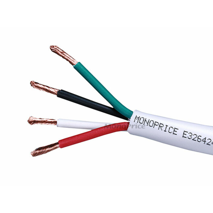 Monoprice 100ft 16AWG CL2 Rated 4-Conductor Loud Speaker Cable (For In-Wall Installation)