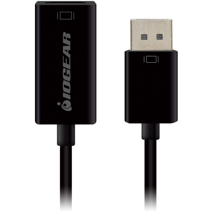 IOGEAR Active DisplayPort to HDMI Adapter with 4K Support - DisplayPort/HDMI for Audio/Video Device, Projector, HDTV, Monitor, Graphics Card, TV - 3.4" - 1 Pack - 1 x DisplayPort Male Digital Audio/Video - 1 x HDMI (Type A) Female Digital Audio/Video - 3.38" DisplayPort/HDMI A/V Cable for Audio/Video Device, Projector, HDTV, Monitor, Graphics Card, TV, Computer, Notebook - First End: 1 x 20-pin DisplayPort 1.2 Digital Audio/Video - Male - Second End: 1 x 19-pin HDMI 1.4 Type A Digital Audio