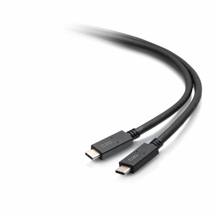 C2G 6.5ft (2m) USB-C Male to USB-C Male Cable (20V 3A) - USB 3.2 Gen 1 (5Gbps) - 6.50 ft USB-C Data Transfer Cable for Notebook, Tablet, Smartphone, USB Device - First End: 1 x USB 3.2 Type C - Male - Second End: 1 x USB 3.2 Type C - Male - 5 Gbit/s - VW-1