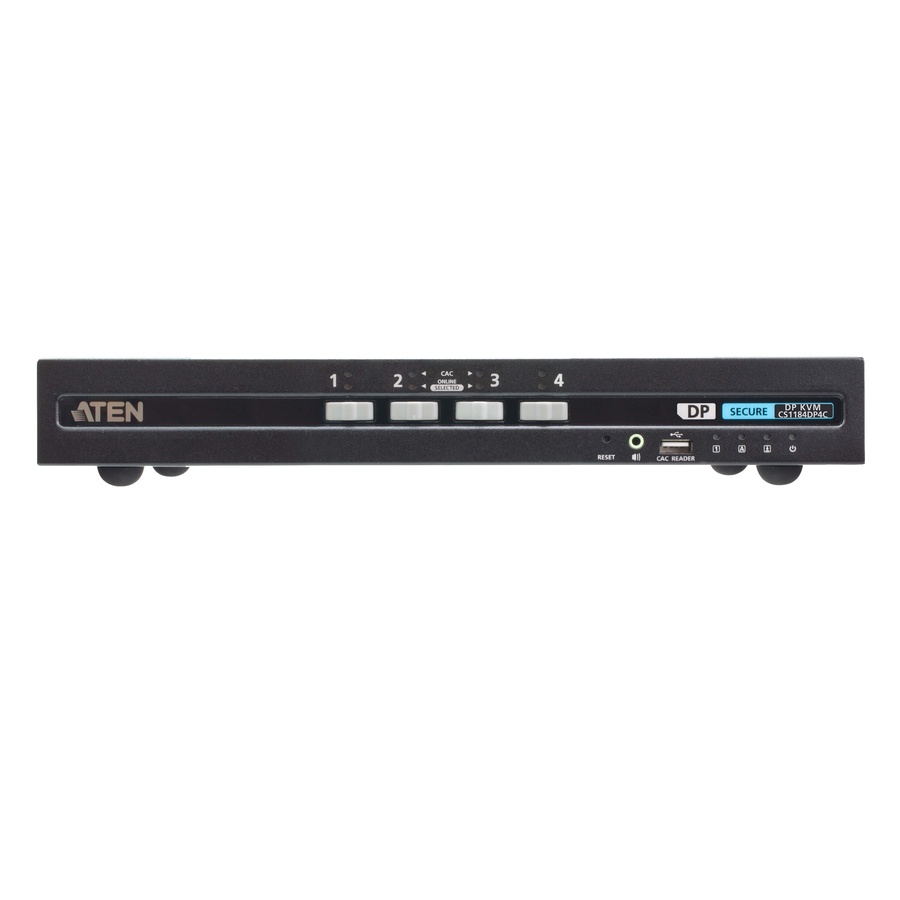 ATEN 4-Port USB DisplayPort Secure KVM Switch with CAC (PSD PP v4.0 Compliant)