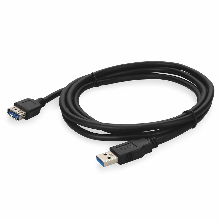 AddOn 2m USB a 3.0 Male to Male Black Cable - 6.56 ft USB Data Transfer Cable for USB Charger, Notebook, PC, Mouse, Keyboard, External Hard Drive, Flash Drive - First End: USB 3.0 Type A - Male - Second End: USB 3.0 Type A - Male - Black - 1