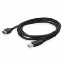 AddOn 2m USB a 3.0 Male to Male Black Cable - 6.56 ft USB Data Transfer Cable for USB Charger, Notebook, PC, Mouse, Keyboard, External Hard Drive, Flash Drive - First End: USB 3.0 Type A - Male - Second End: USB 3.0 Type A - Male - Black - 1