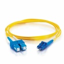 C2G 16.4ft (5m) LC-SC 9/125 OS2 Duplex Single-Mode PVC Fiber Optic Cable - Yellow - 16.40 ft Fiber Optic Network Cable for Network Device - First End: 2 x LC Network - Male - Second End: 2 x SC Network - Male - Patch Cable - Plenum, FT4, OFNR, Riser - 9/125 µm - Yellow