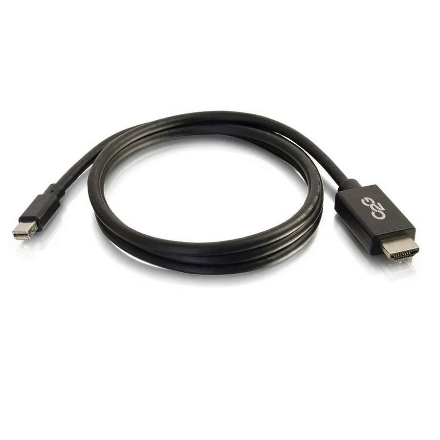 C2G 3ft Mini DisplayPort to HDMI Adapter Cable - Black - TAA - HDMI/Mini DisplayPort for Projector, Monitor, HDTV, Tablet, Notebook - 3 ft - HDMI Digital Audio/Video - Mini DisplayPort Digital Audio/Video - TAA Compliant