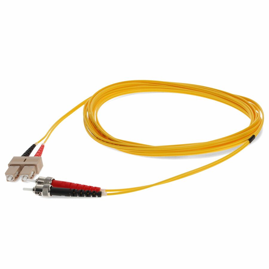 AddOn 5m ST to SC Yellow OM1 Duplex OFNR (Riser-Rated) MMF Fiber Patch Cable