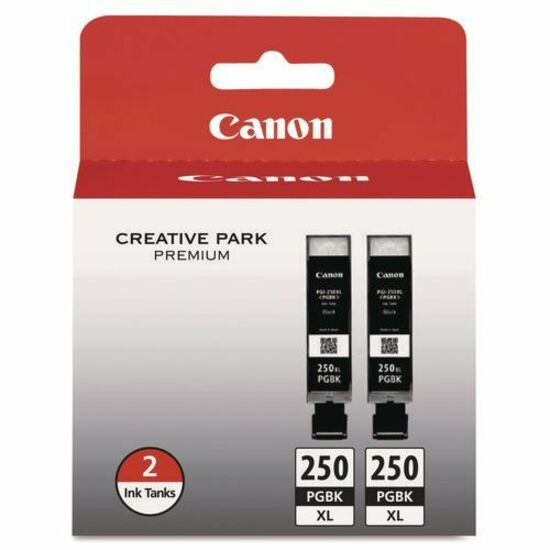 Canon 250PGBK Original High Yield Inkjet Ink Cartridge - Twin-pack - Pigment Black - 2 / Pack