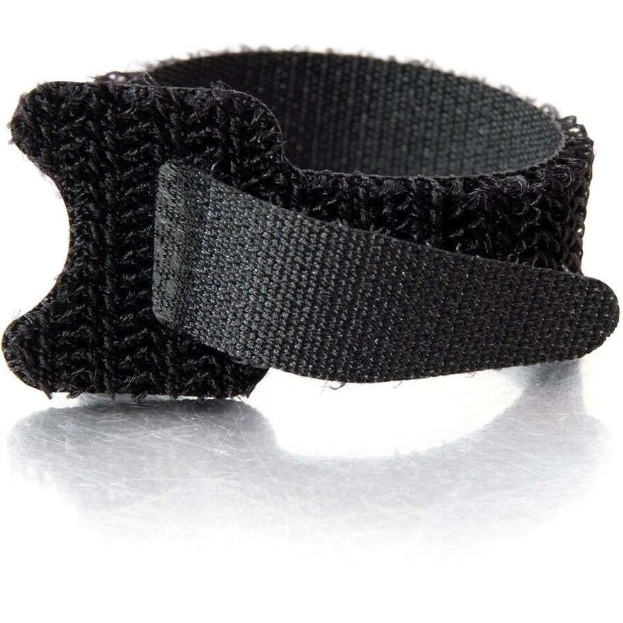 C2G 6in Hook-and-Loop Cable Management Wrapes - Multipack (12 Pack) - Black - Cable Strap - Black - 12 Pack