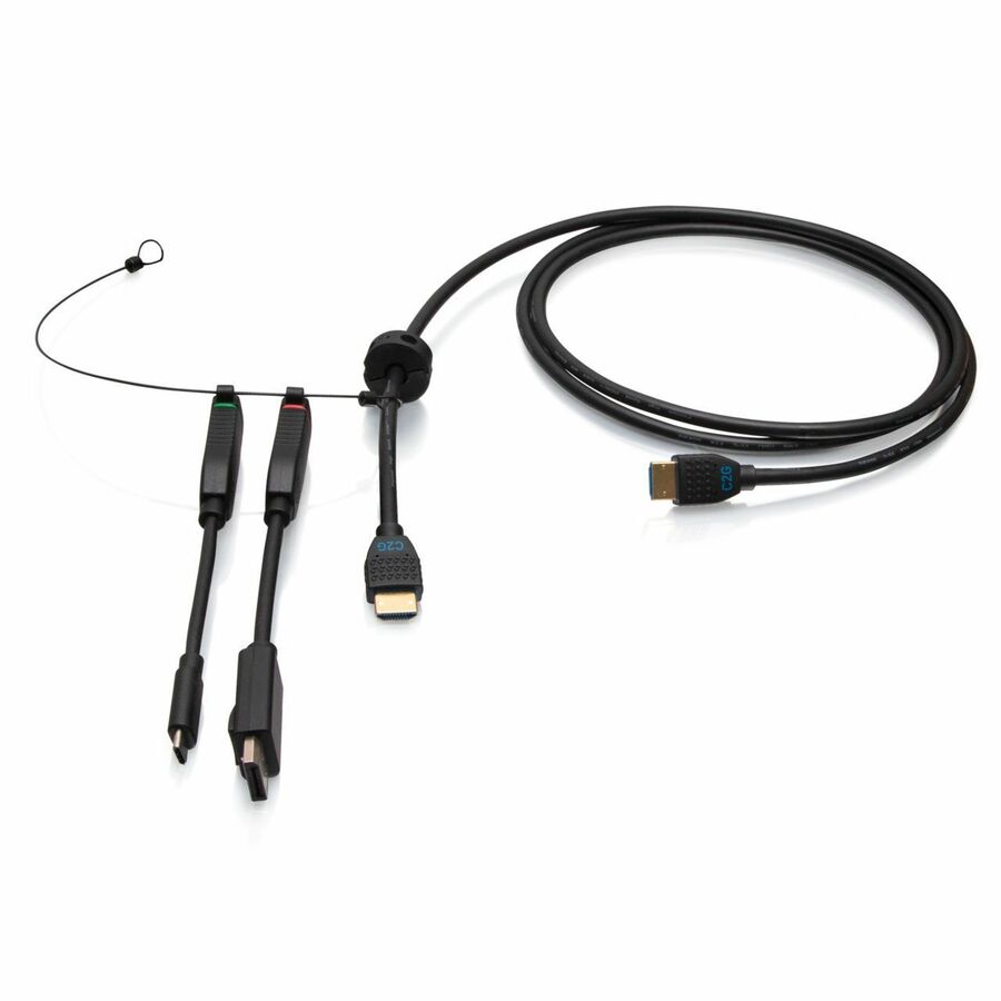 C2G 6ft (1.8m) 4K HDMI® Premium Cable and Universal Dongle Adapter Ring with Color Coded DisplayPort™ and USB-C® (without Pull Tab)