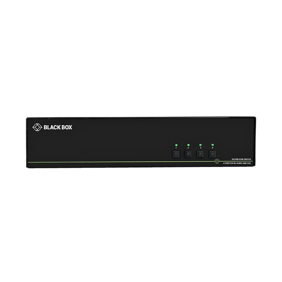 Black Box Secure KVM Switch, DVI-I, 4-Port, CAC NIAP 3.0 (Quad Head)