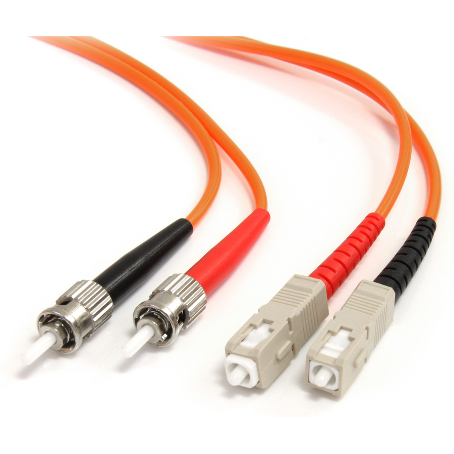 StarTech 2m Fiber Optic Cable - Multimode Duplex 62.5/125 - LSZH - ST /SC - OM1 - ST to SC Fiber Patch Cable