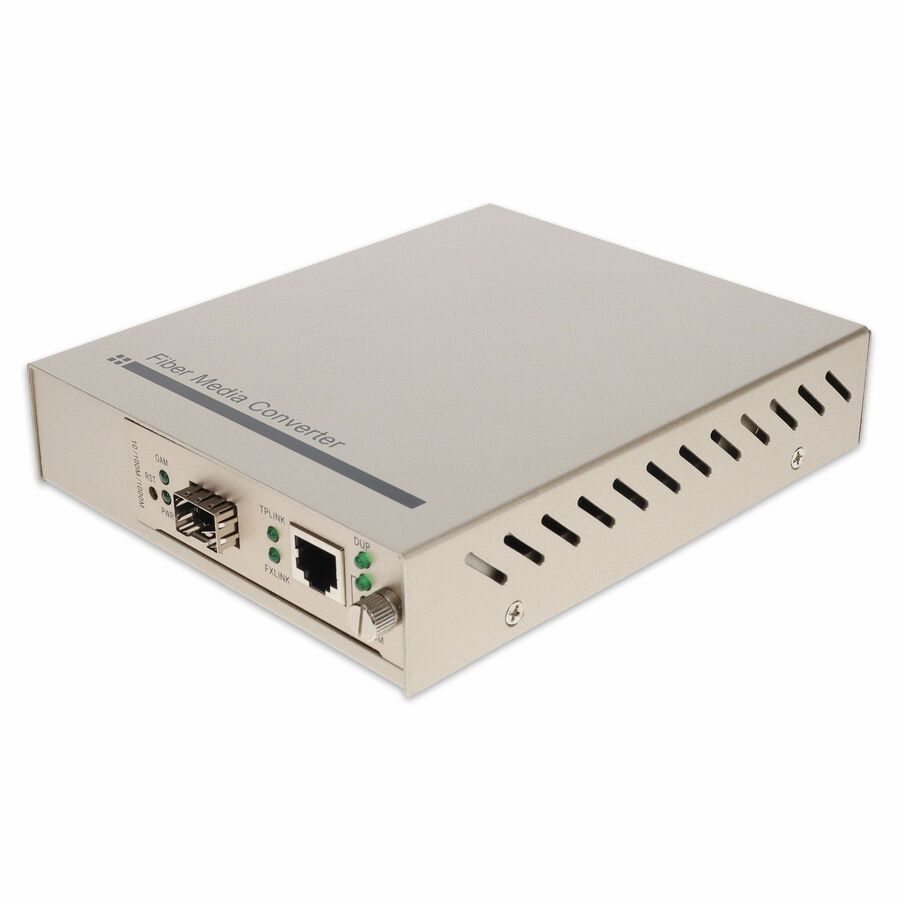 AddOn 10/100/1000Base-TX(RJ-45) to Open SFP Port Managed Media Converter