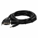 15ft VGA Male to VGA Male Black Cable Which Includes 3.5mm Audio Port For Resolution Up to 1920x1200 (WUXGA)