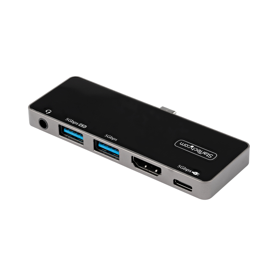 StarTech.com USB C Multiport Adapter, USB-C to 4K 60Hz HDMI, 100W PD Pass-Through, 3xUSB, Audio, USB-C Mini Dock, Portable USB Type-C Dock - USB-C Multiport Adapter (5Gbps) w/DP 1.4 Alt Mode - 4K 60Hz HDMI, USB 3.2/3.1 Gen 1 Hub (2xA, 1xC) - Cable-Free - USB-C Mini dock is bus powered or use USB Type-C power adapter (up to 100W Power Delivery Pass Through) - Windows/macOS/iPadOS/ChromeOS