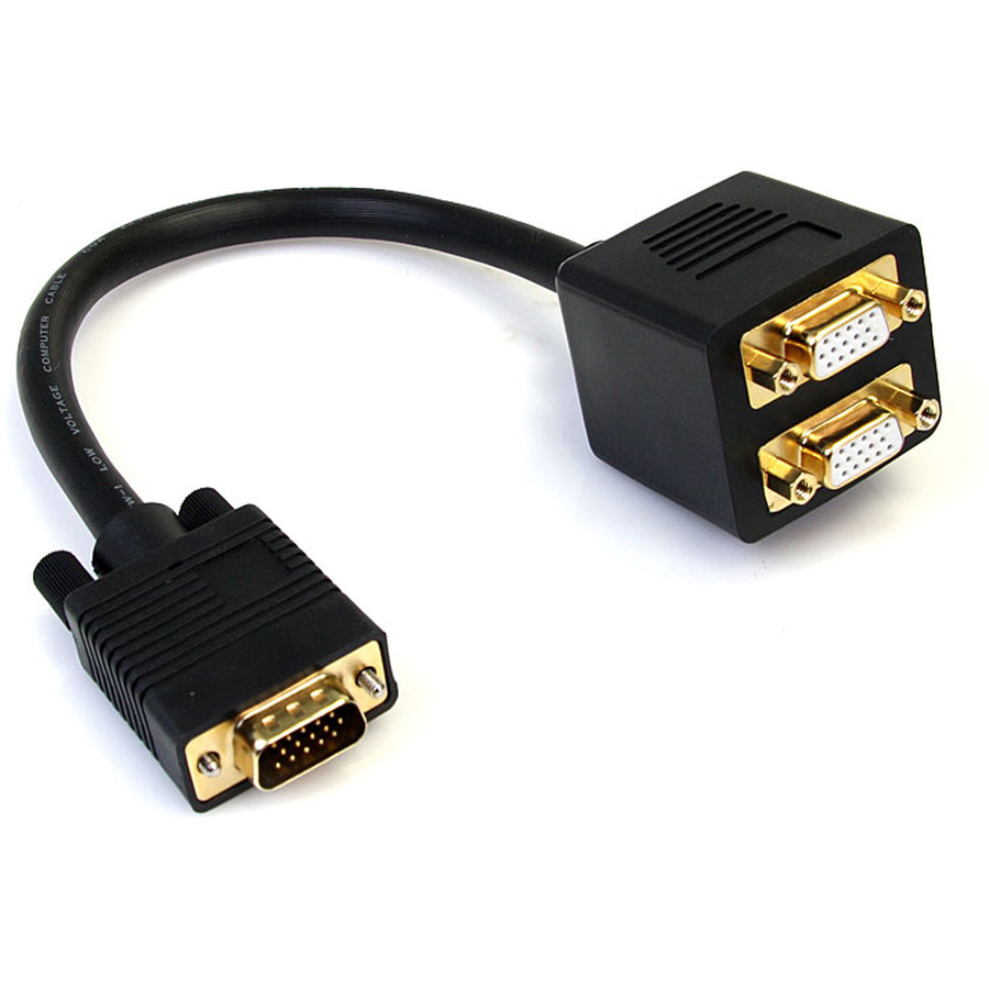 StarTech 1 ft VGA to 2x VGA Video Splitter Cable - M/F