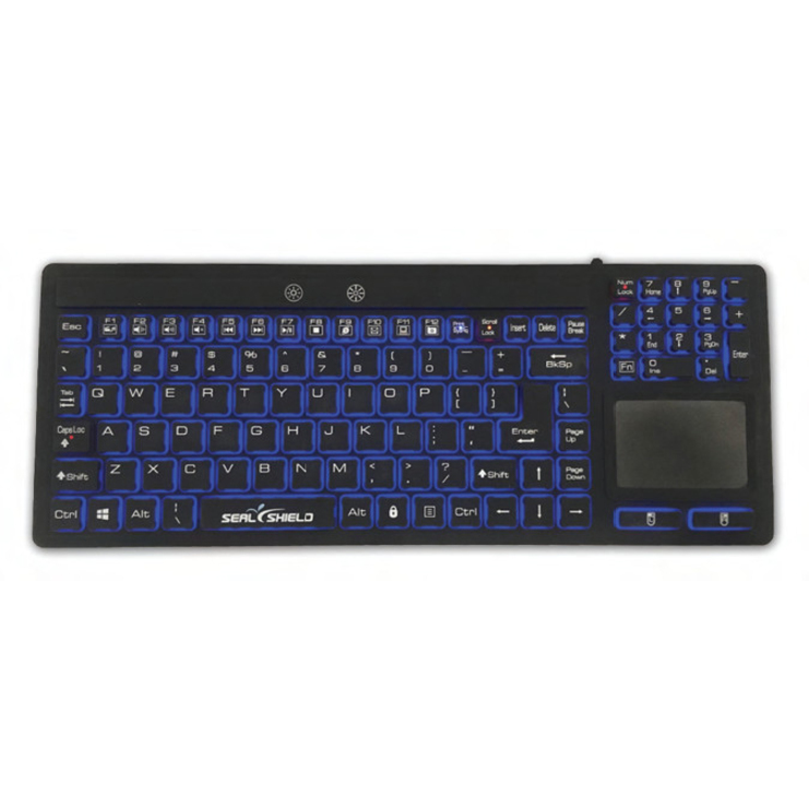 Seal Shield Seal Glow Series Waterproof Silicone Backlit Keyboard With Touchpad