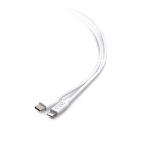 C2G 10ft USB-C Male to Lightning Male Sync and Charging Cable - White
