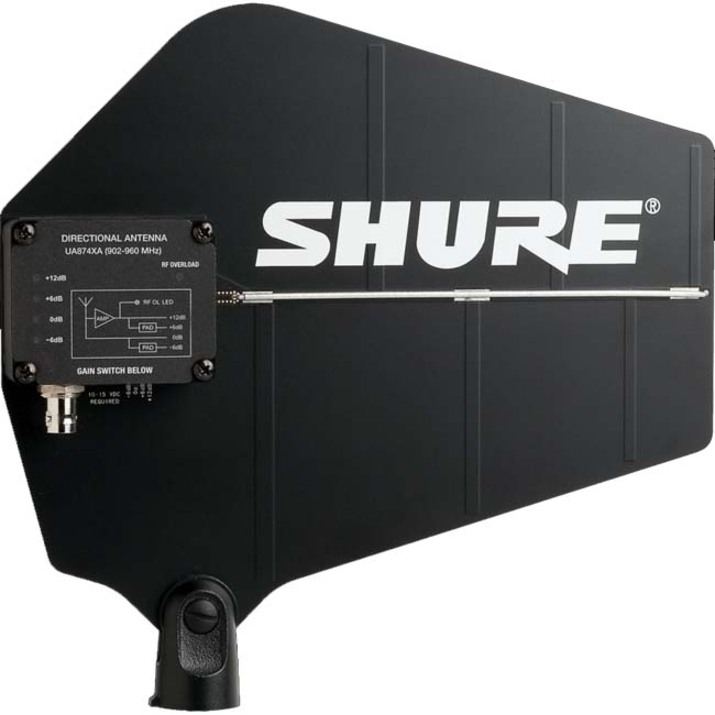 Shure UA874 Active Directional Antenna - Range - UHF, VHF - 902 MHz to 960 MHz - Wireless Receiver, Wireless Data NetworkWall/Stand, Ceiling Mount, Wall Mount - Directional