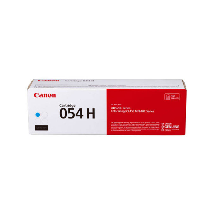 Canon 054H Original High Yield Laser Toner Cartridge - Cyan - 1 Pack