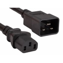 ENET C13 to C14 4ft Black Power Cord / Cable 250V 14 AWG 15A NEMA IEC-320 C13 to IEC-320 C20 4'