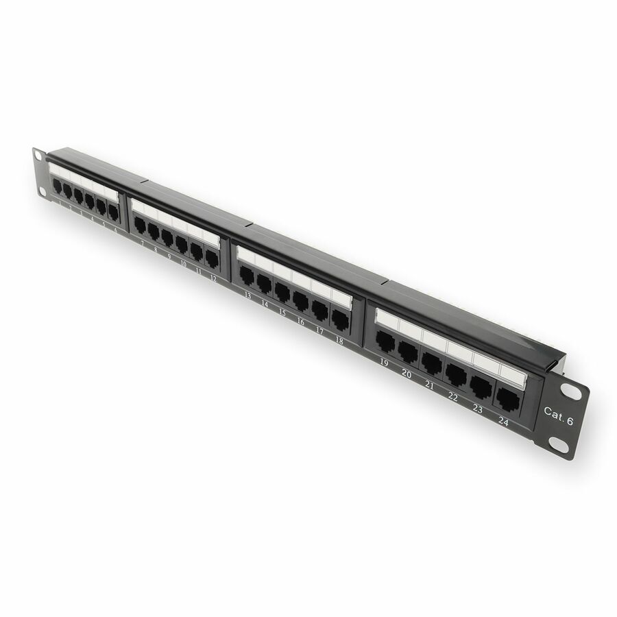 AddOn 19-inch Cat6 24-Port Straight Patch Panel with 110-Type 1U