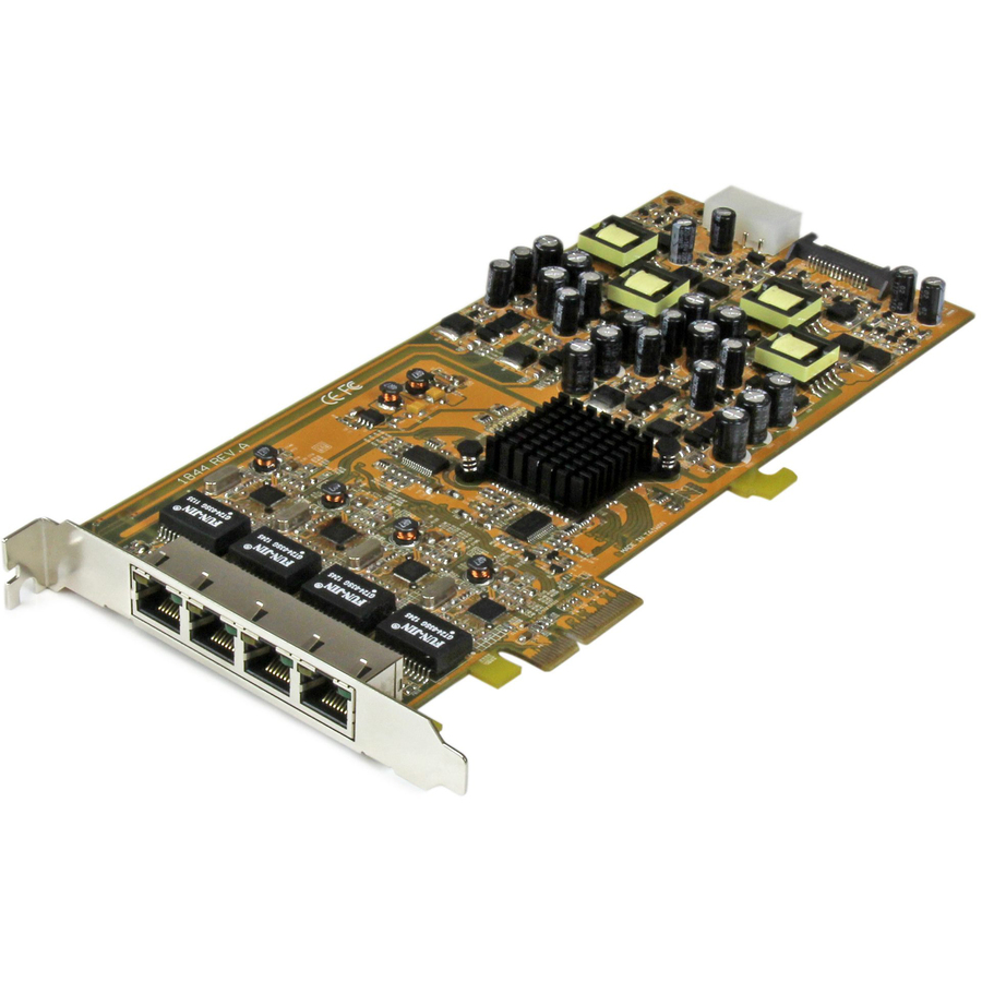 StarTech 4 Port Gigabit Power over Ethernet PCIe Network Card, PSE / PoE PCI Express NIC, TAA