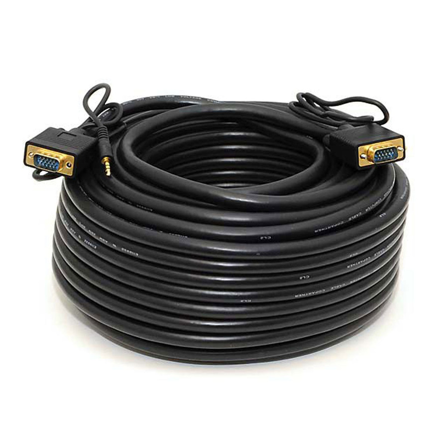 Monoprice 100ft Super VGA HD15 M/M Cable w/ Stereo Audio and Triple Shielding