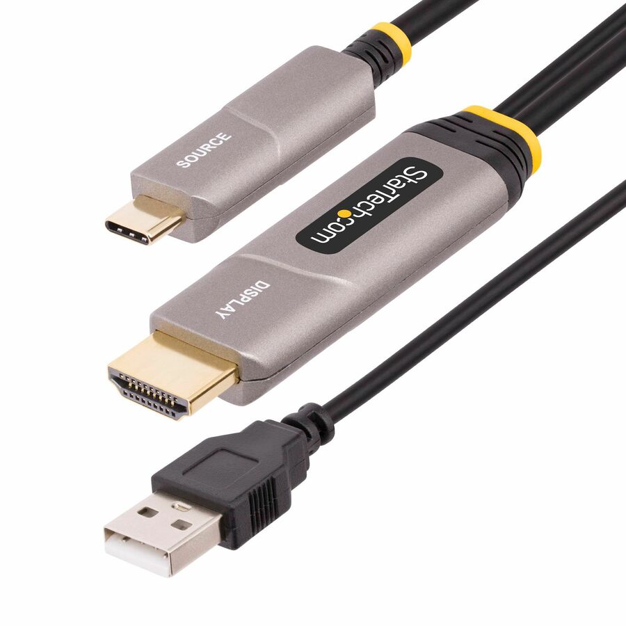 StarTech 50ft (15.2m) USB-C to HDMI 2.0 Active Optical Cable (AOC), 4K 60Hz, USB Type-C to HDMI Adapter Cable, CL3 Rated