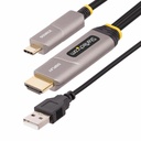 StarTech.com 50ft (15.2m) USB-C to HDMI 2.0 Active Optical Cable (AOC), 4K 60Hz, USB Type-C to HDMI Adapter Cable, CL3 Rated - 50ft (15.2m) USB-C to HDMI Active Optical Cable supports 4K 60Hz and 8/10bit RGB/YCbCr 4:4:4; Universal Adapter Cable requires no drivers/software; Works with DP Alt Mode/USB4/Thunderbolt 3/4 devices; Unidirectional, USB Type-C source to HDMI display