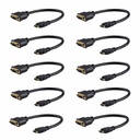 StarTech 8in (20cm) HDMI to DVI Adapter, DVI-D to HDMI (1920x1200p), 10 Pack, HDMI Male to DVI-D Female Cable, HDMI to DVI Cord, Black