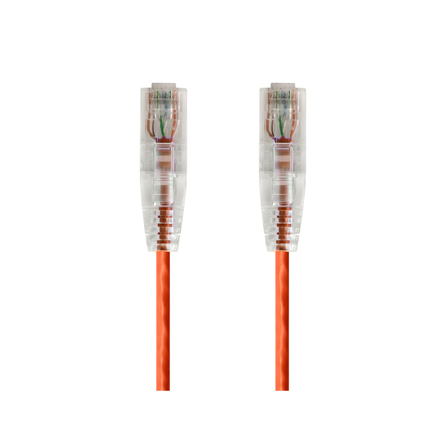 Monoprice SlimRun Cat6 28AWG UTP Ethernet Network Cable, 14ft Orange