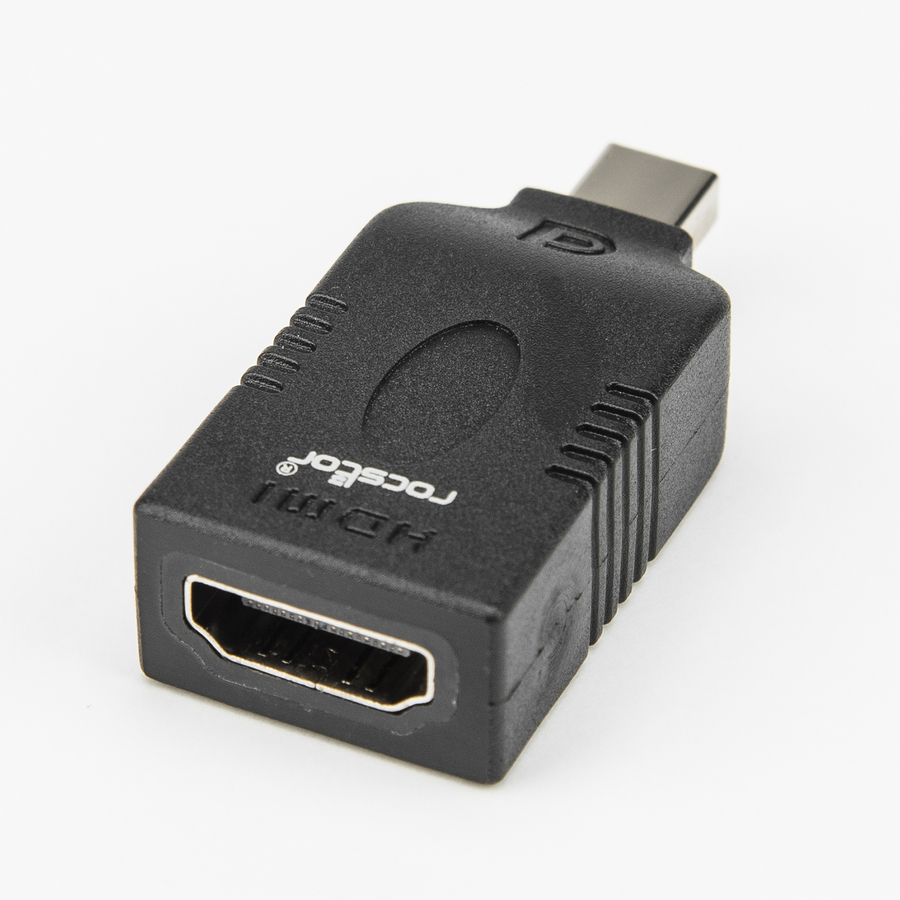 Rocstor Premium Slim Mini DisplayPort to HDMI Audio/Video Adapter - Slim HDMI to Mini DisplayPort - 1920x1200 1080p - for Projector, Monitor, MacBook, MacBook Air, MacBook Pro, Mac mini, Ultrabook, Desktop Computer - 1 Pack - 1 x Mini DisplayPort Male Digital Audio/Video - 1 x HDMI Female Digital Audio/Video - Black M/F
