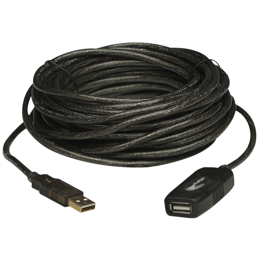 Manhattan Hi-Speed USB 2.0 A Male/A Female USB Active Extension Cable, 33'