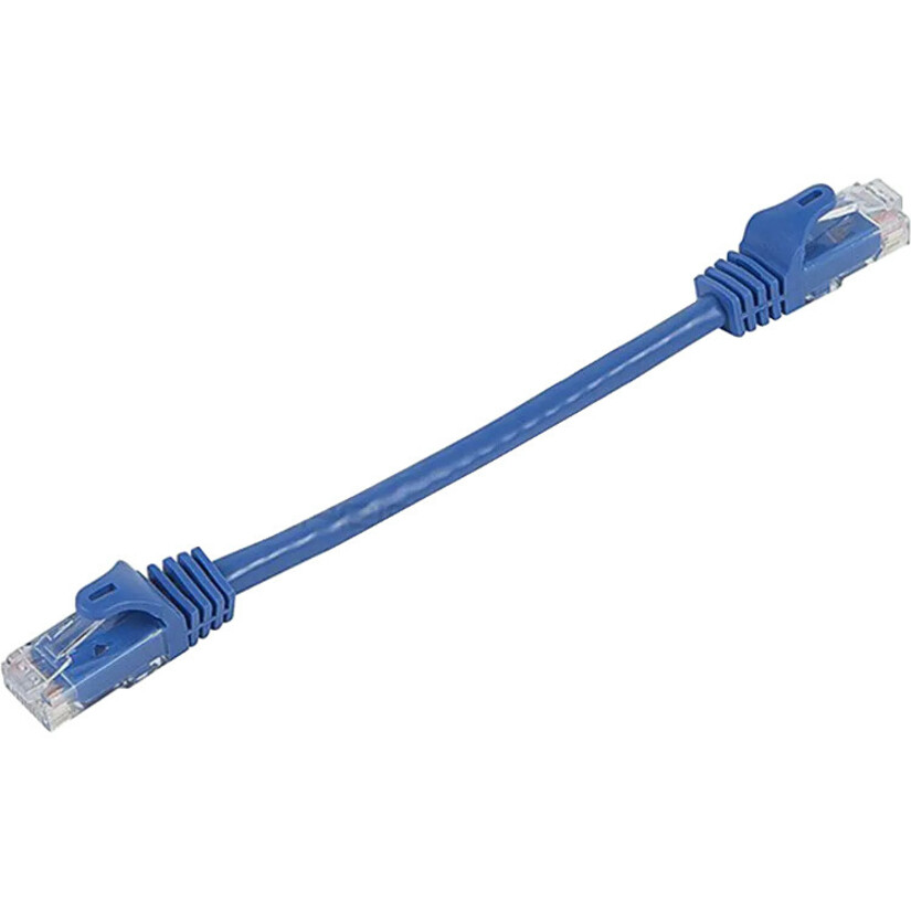 Monoprice FLEXboot Cat.6 UTP Patch Network Cable - 6" Category 6 Network Cable for Network Device - First End: 1 x RJ-45 Network - Male - Second End: 1 x RJ-45 Network - Male - Patch Cable - Gold Plated Contact - 24 AWG - Blue