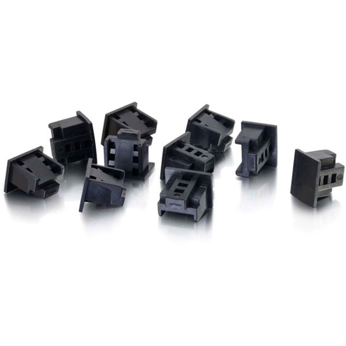 C2G RJ45 Dust Cap - Ethernet Port Dust Cover - 10 Pack - Supports Connector - Dust Resistant, Debris Resistant, Durable, Damage Resistant - ABS Plastic - Black - 10