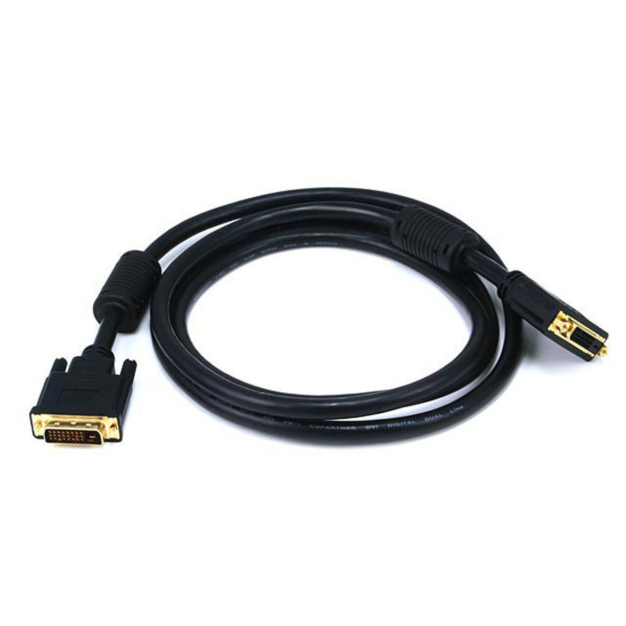 [04DVID-06Ext] Monoprice 6ft 28AWG Dual Link DVI-D M/F Extension Cable - Black