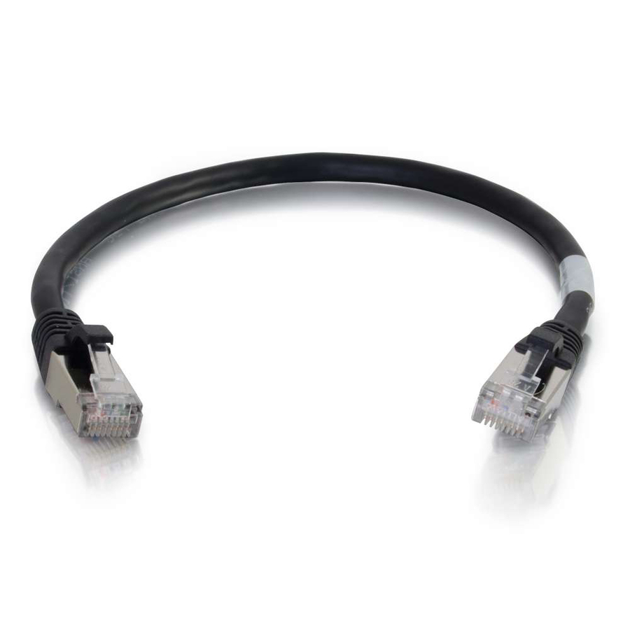 C2G 6in Cat6 Snagless Shielded (STP) Network Patch Cable - Black