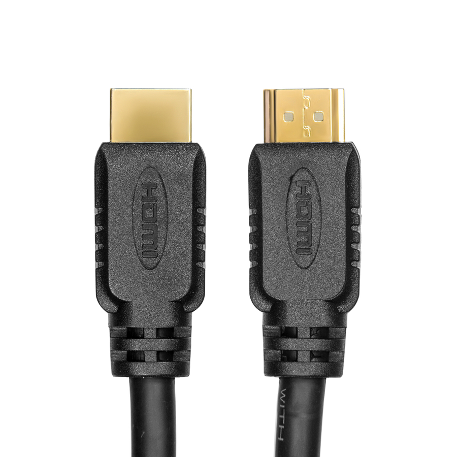 Rocstor Premium 12 ft 4K High Speed HDMI to HDMI M/M Cable - Ultra HD HDMI 2.0 Supports 4k x 2k at 60Hz with resolutions up to 3840x2160p and 18Gbps Bandwidth - HDMI 2.0 to HDMI 2.0 Male/Male - HDMI 2.0 for HDTV, DVD Player, Stereo Receiver, Digital Signage Projector, Gaming Console, Audio/Video Device, TV, Digital Video Recorder - 12 ft (3.6m) - 1 Retail Pack - 1 x HDMI Male - 1 x HDMI Male - Gold Plated Connectors - Shielding - Black - HDMI CABLE ULTRA HD 4Kx2K