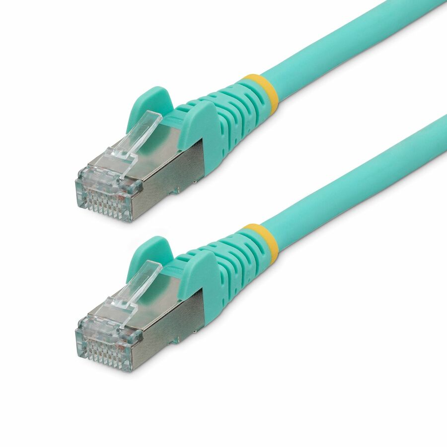 StarTech 20ft CAT6a Ethernet Cable, Aqua Low Smoke Zero Halogen (LSZH) 10 GbE 100W PoE S/FTP Snagless RJ-45 Network Patch Cord