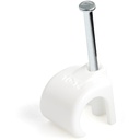 StarTech 100 Pk XL Cable Clips w/ Nail - Reusable Nail-in Clamps - Cord Mounting/Holding Clips - Cable Tacks Wire Fasteners White TAA